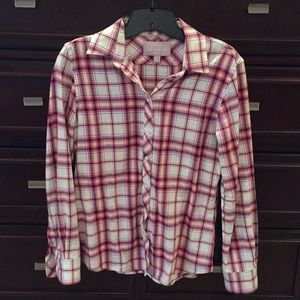 Banana Republic Button Down Plaid Top